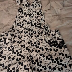 Disney Mickey Mouse Black and White Overalls